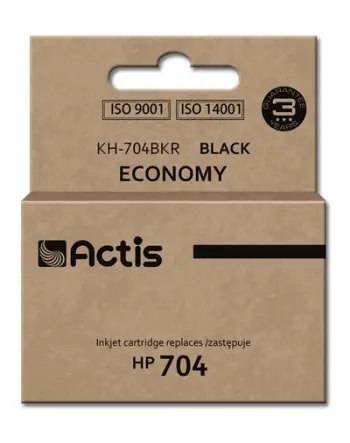 Ngjyrë për printer Actis KH-704BKR (zëvendësim për HP 704 CN692AE), 15 ml, e zezë