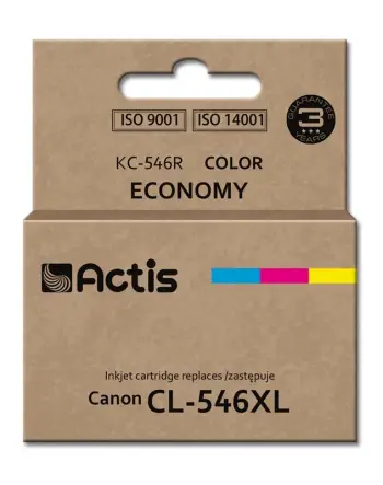 Ngjyrë për printer Actis KC-546R (zëvendësim për Canon CL-546XL), 15 ml, e kaltër / vjollcë / e verdhë
