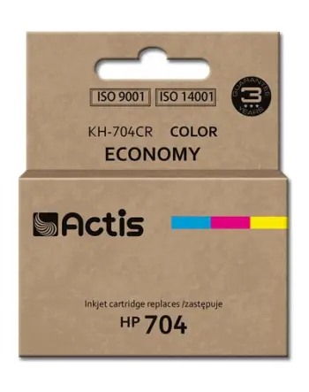 Ngjyrë për printer Actis KH-704CR (zëvendësim për HP 704 CN693AE), 9 ml, e kaltër / vjollcë / e verdhë