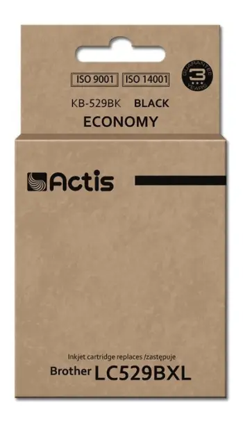 Ngjyrë për printer Actis KB-529BK (zëvendësim për Brother LC529Bk), 58 ml, e zezë