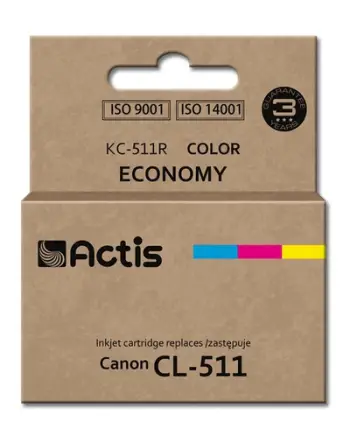 Ngjyrë për printer Actis KC-511R (zëvendësim për Canon CL-511), 12 ml, e kaltër / vjollcë / e verdhë