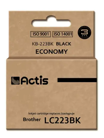 Ngjyrë për printer Actis KB-223BK (zëvendësim për Brother LC223Bk), 16 ml, e zezë