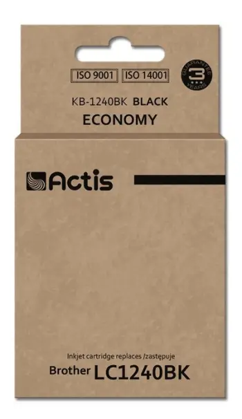 Ngjyrë për printer Actis KB-1240BK (zëvendësim për Brother LC1240BK/LC1220BK), 19 ml, e zezë