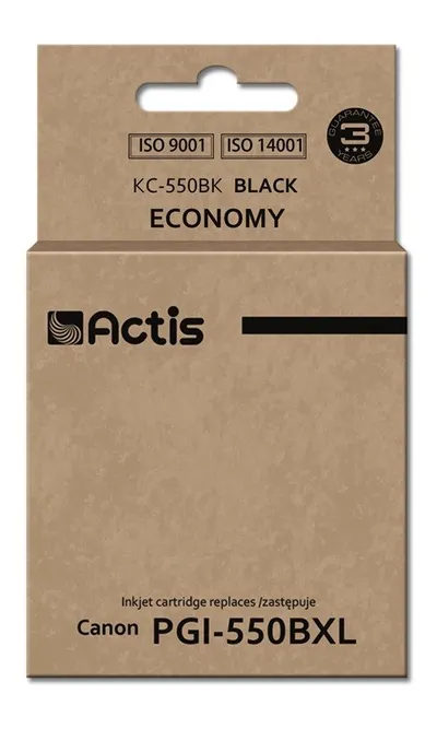 Ngjyrë për printer Actis KC-550Bk (zëvendësim për Canon PGI-550Bk), 23 ml, e zezë - 1