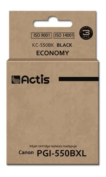Ngjyrë për printer Actis KC-550Bk (zëvendësim për Canon PGI-550Bk), 23 ml, e zezë