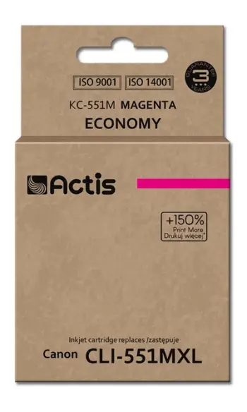 Ngjyrë për printer Actis KC-551M (zëvendësim për Canon CLI-551M), 12 ml, vjollcë
