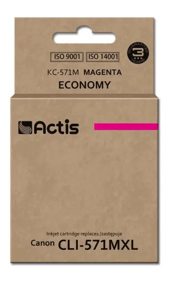 Ngjyrë për printer Actis KC-571M (zëvendësim për Canon CLI-571M), 12 ml, vjollcë