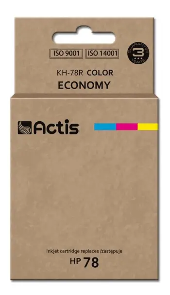 Ngjyrë për printer Actis KH-78R (zëvendësim për HP 78 C6578D), 45 ml, e kaltër / vjollcë / e verdhë