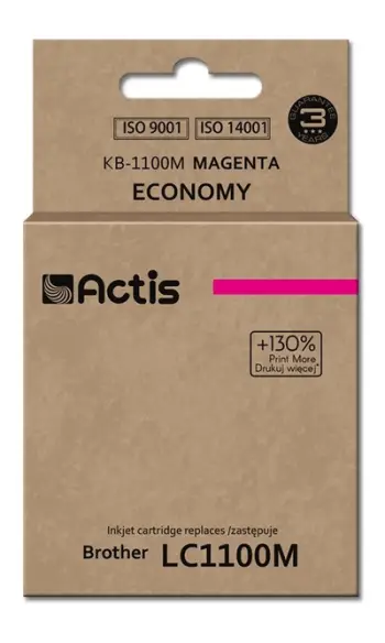 Ngjyrë për printer Actis KB-1100M (zëvendësim për Brother LC1100M/980M), 19 ml, vjollcë