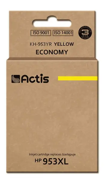 Ngjyrë për printer Actis KH-953YR (zëvendësim për HP 953XL F6U18AE), 25 ml, e verdhë