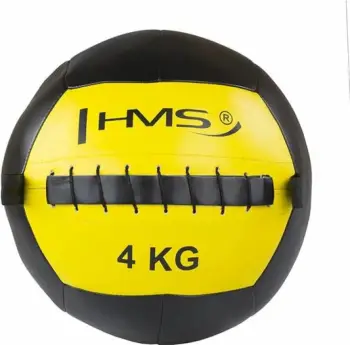 Top Wall Ball HMS WLB, 4 kg, për stërvitje funksionale, i zi
