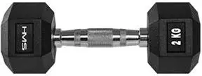 Peshë HMS Hex Pro Dumbbell, 2 kg, e zezë
