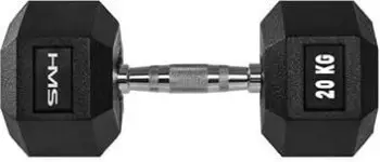 Hantel HMS Hex Pro, 20 kg, gome, i zi