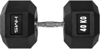 Hantel hekzagonal HMS Hex Pro, 40kg, me veshje gome