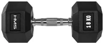 Hantelë HMS HEX PRO, 18 kg, gjashtëkëndore, me gomë