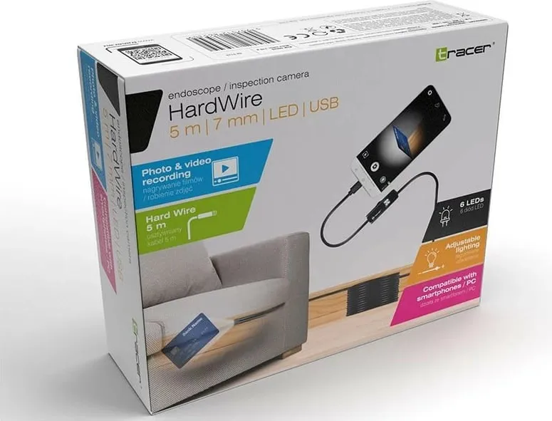 Kamerë endoskopike Tracer HardWire, 5 m, diametër 7 mm, me LED, USB - 7