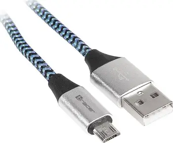 Kabllo Tracer USB-A - microUSB, 1m, e kaltër
