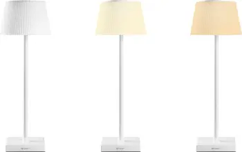 Lampë tavoline Tracer Pluto, IP44, bateri 1800 mAh, e bardhë