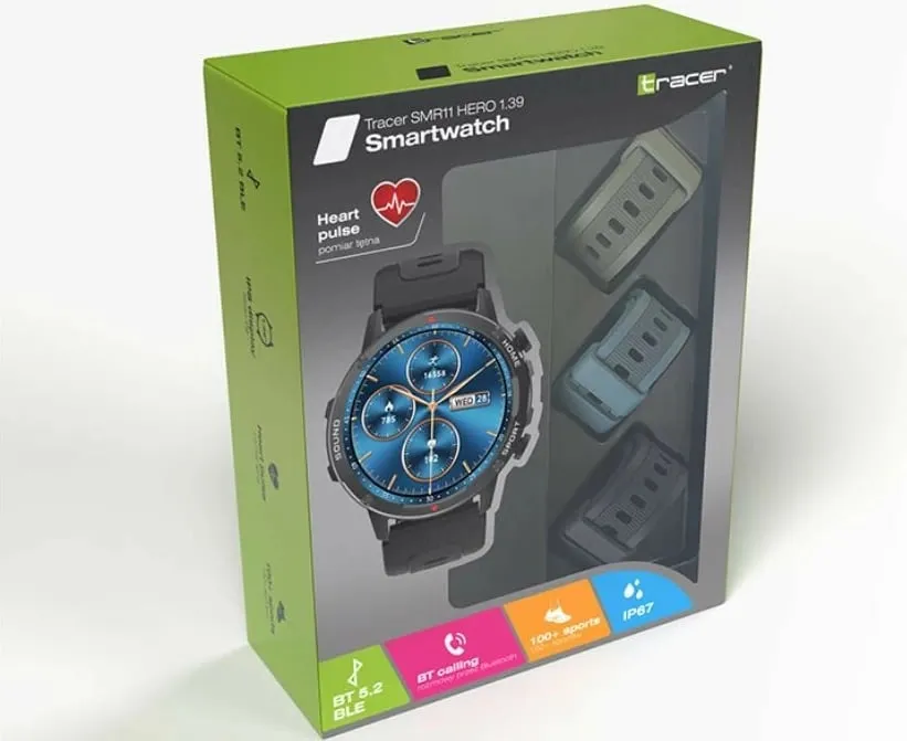 Ora inteligjente Tracer SMR11 Hero, ekran 1.39", Bluetooth 5.2, e zezë - 10