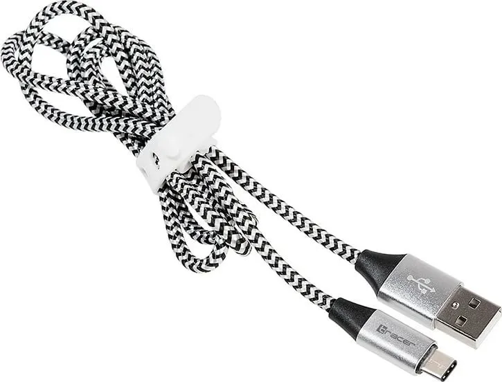 Kabllo Tracer USB-A - USB-C, 1m, e argjendtë - 2