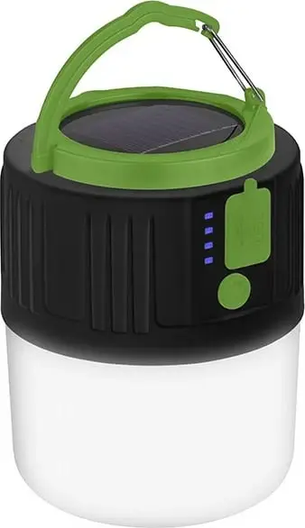 Llambë kampingu Tracer Solar TRAOSW47141, power bank 2400mAh, me karikim diellor, e zezë