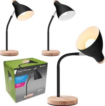 Llambë tavoline Tracer Scandi TRAOSW47237, E27 40W, kabëll 1.5m, e zezë