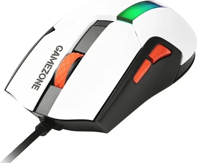 Maus Tracer GameZone COOL, RGB, 12 000 dpi, i bardhë - 1