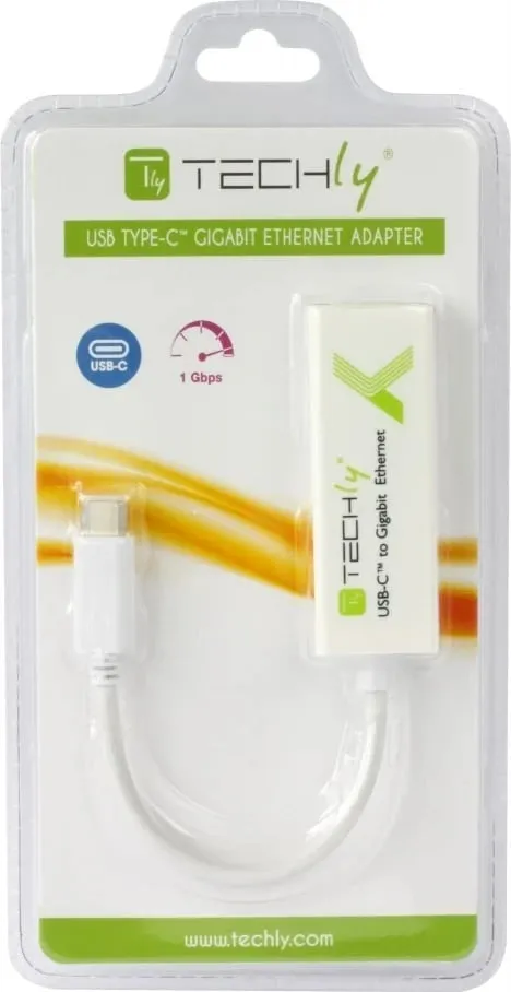 Përshtatës Techly USB 3.1 Type-C në Gigabit Ethernet, i bardhë - 5