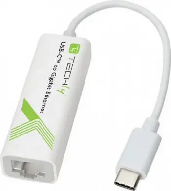 Përshtatës Techly USB 3.1 Type-C në Gigabit Ethernet, i bardhë