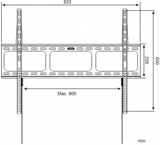Mbajtëse muri për TV LED/LCD Techly, 42-80", 80kg, e zezë - 2