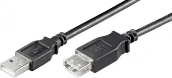 Kabllo Techly USB A - USB A 686221, 0.3m, e zezë