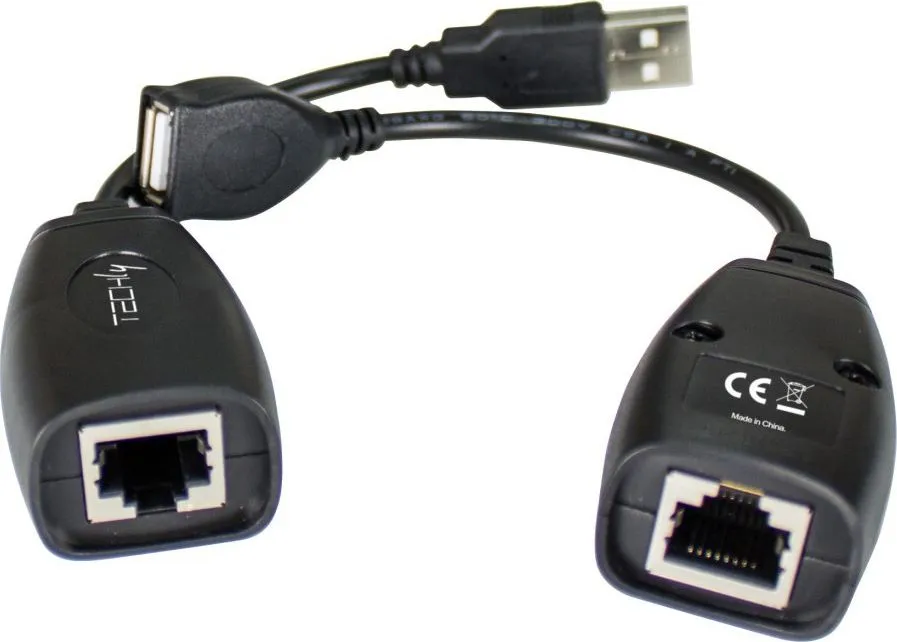 Përshtatës USB Techly (IUSB-EXTENDTY5), i zi - 1