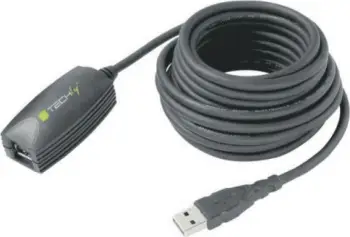 Kabllo Techly USB-A në USB-A, 5m, e zezë