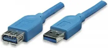 Kabllo Techly USB-A në USB-A, 0.5 m, e kaltër
