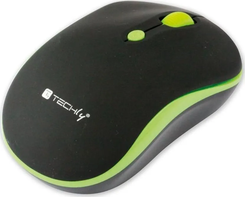 Maus Techly IM, wireless, USB, i zi dhe i verdhë - 1