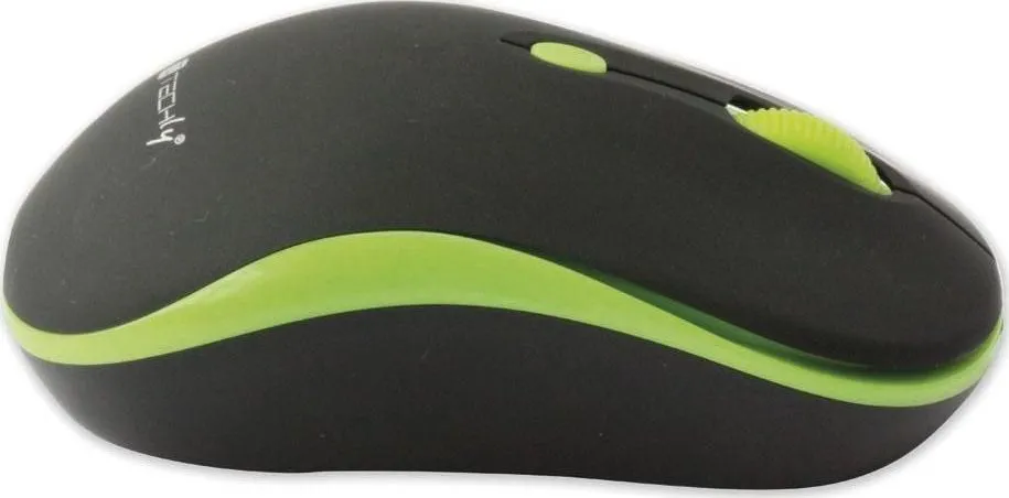 Maus Techly IM, wireless, USB, i zi dhe i verdhë - 2