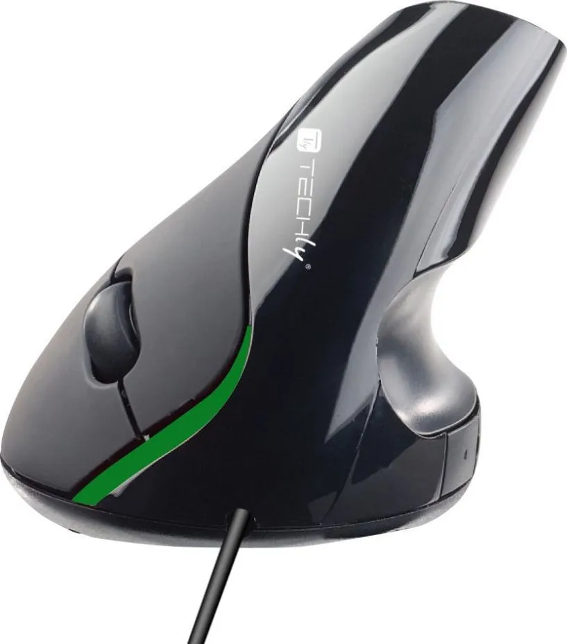 Maus ergonomik Techly, me kabllo, USB, i zi - 2