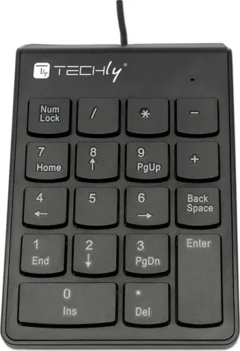 Tastierë Techly SLIM, numerike, me kabllo, PL, e zezë
