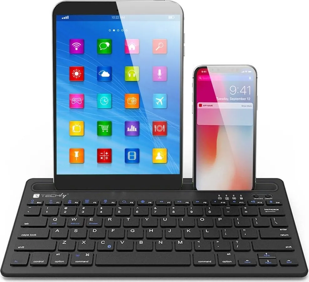 Tastierë Techly Mini, wireless, US, e zezë - 2