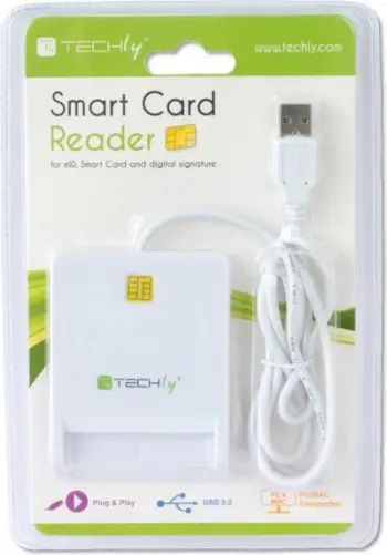 Lexues i kartave Techly Compact, USB 2.0, I-CARD, i bardhë