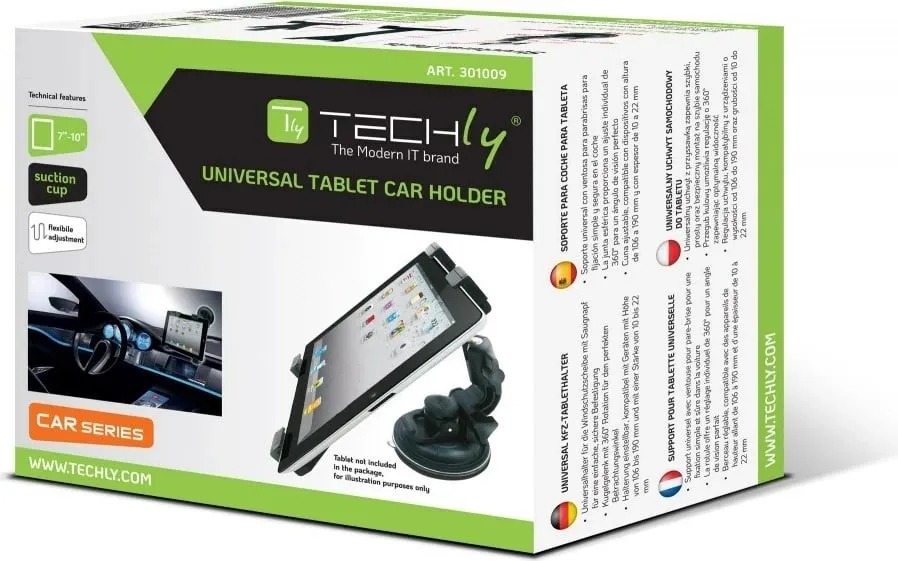 Mbajtës tableti Techly për veturë, 7-10.1" - 2