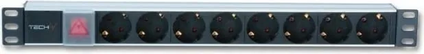 Shirit elektrik Techly PDU, 19" 1U 8x, 3m, i zi - 1