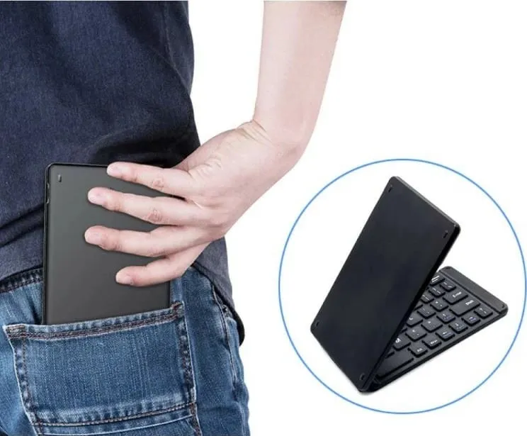 Tastierë Techly Foldable Wireless, Bluetooth 3.0, layout US QWERTY, e zezë - 2