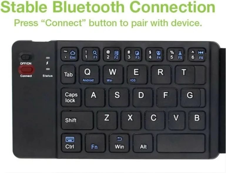 Tastierë Techly Foldable Wireless, Bluetooth 3.0, layout US QWERTY, e zezë - 6