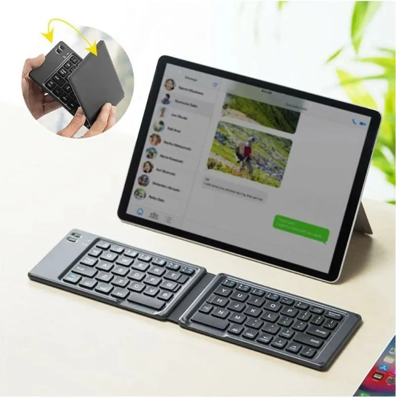 Tastierë Techly Foldable Wireless, Bluetooth 3.0, layout US QWERTY, e zezë - 8