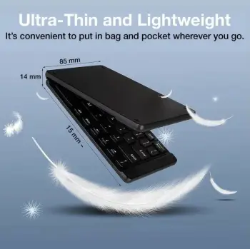 Tastierë Techly Foldable Wireless, Bluetooth 3.0, layout US QWERTY, e zezë