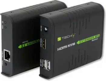 KVM Extender Techly IDATA HDMI-KVM2, 120 m, 1080p@60Hz, 028214, e zezë