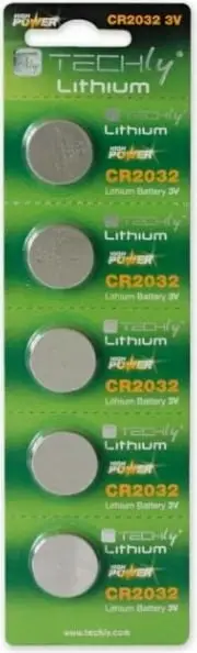 Bateri Techly High Energy CR2032, 5 copë