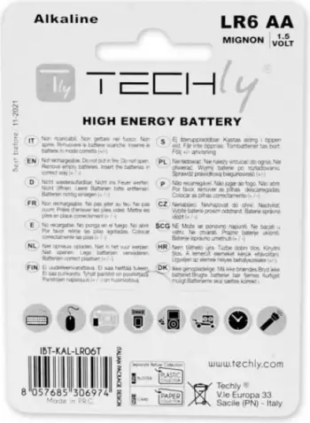 Bateri Techly AA/R6, 1.5V, 4 copë