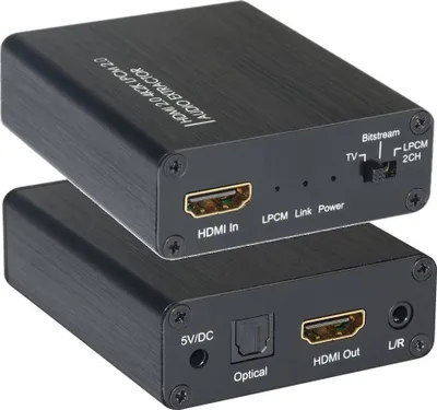 Ekstraktor audio Techly 5.1CH, HDMI 4K, Toslink dhe 3.5mm, i zi - 1